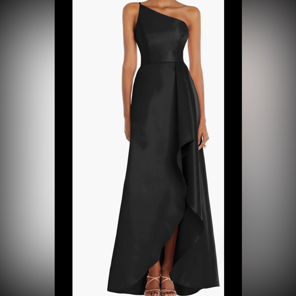 Alfred Sung Women's twill satin Gown,sz 2,New, black